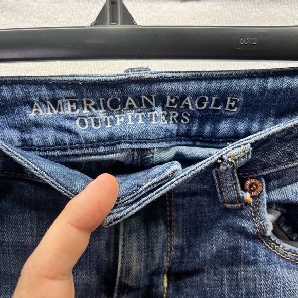 American Eagle Skinny Stretch Jeans Womens 4 Short Blue Denim Comfy pants 2496 - Picture 2 of 11